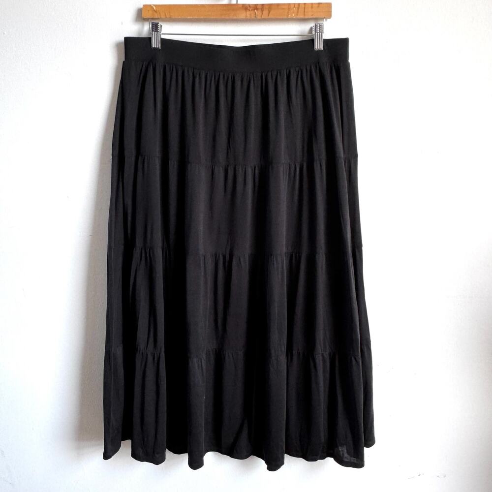 EILEEN FISHER silk and cotton tiered maxi skirt